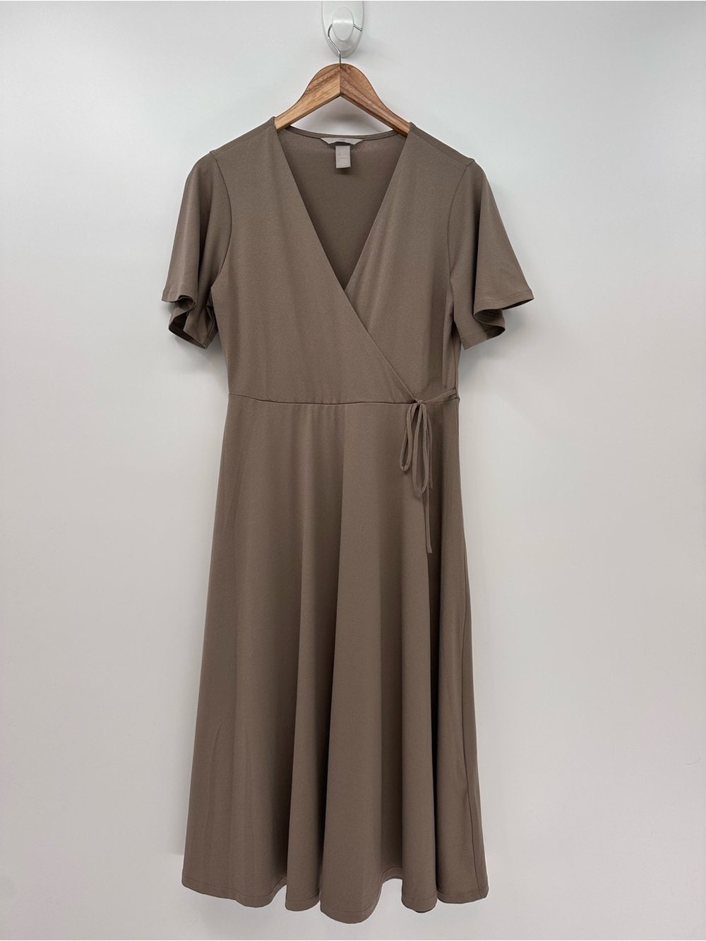 H&M Taupe Wrap Dress Size M NWOT